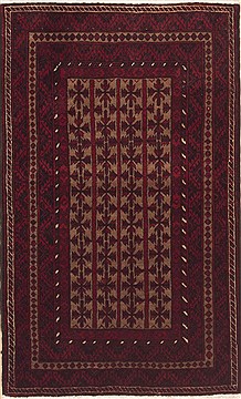 Baluch Brown Hand Knotted 3'3" X 5'5"  Area Rug 100-12329