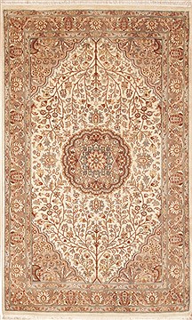 Pakistani Chobi Beige Rectangle 3x5 ft Wool Carpet 12347