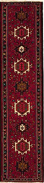 Karajeh Red Runner Hand Knotted 2'4" X 9'7"  Area Rug 251-12725