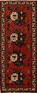 Persian Afshar Red Runner 6 to 9 ft Wool Carpet 12731