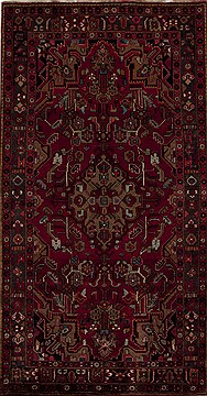 Persian Mussel Red Rectangle 6x9 ft Wool Carpet 12799