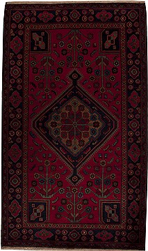 Persian Mussel Red Rectangle 6x9 ft Wool Carpet 12819