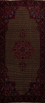 Mussel Brown Runner Hand Knotted 4'8" X 11'0"  Area Rug 251-12826