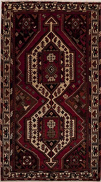 Mussel Red Runner Hand Knotted 5'2" X 9'6"  Area Rug 251-12828