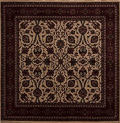 Semnan Beige Square Hand Knotted 6'1" X 6'1"  Area Rug 251-12939