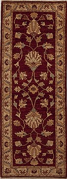 Pakistani Chobi Red Runner 6 ft and Smaller Wool Carpet 12955