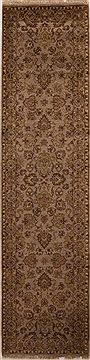 Agra Beige Runner Hand Knotted 2'6" X 7'1"  Area Rug 251-12978