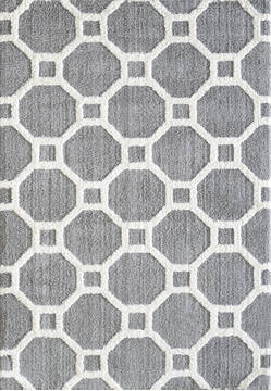 Dynamic SILKY SHAG Grey Rectangle 2x3 ft  Carpet 122711