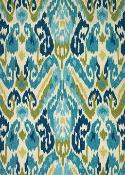 Couristan COVINGTON Blue Round 7 to 8 ft Polypropylene Carpet 126170
