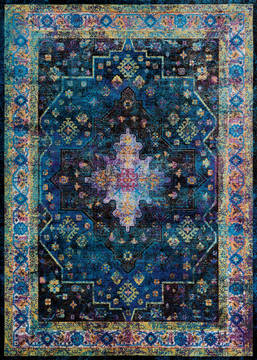 Couristan GYPSY Blue Rectangle 4x6 ft Polypropylene Carpet 126794