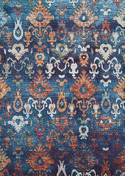 Couristan KALEIDOSCOPE Blue Rectangle 9x12 ft Polyester Carpet 126960
