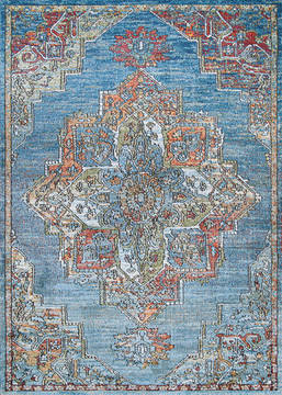 Couristan KALEIDOSCOPE Blue Rectangle 9x12 ft Polyester Carpet 126967