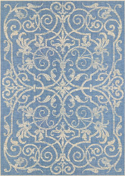 Couristan MONACO Blue Runner 6 to 9 ft Polypropylene Carpet 127394