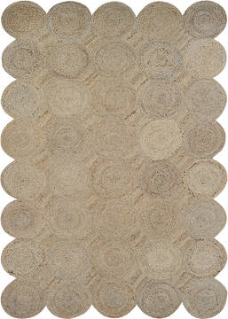 Couristan NATURES ELEMENTS Beige Rectangle 4x6 ft Cotton and Jute Carpet 127564