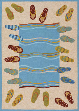 Couristan OUTDOOR ESCAPE Multicolor Rectangle 8x11 ft Polypropylene Carpet 127717