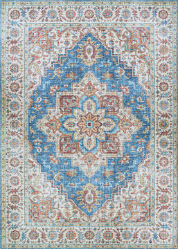Couristan PASHA Blue Rectangle 5x8 ft Polyester Carpet 127761