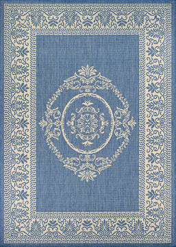 Couristan RECIFE Blue Round 7 to 8 ft Polypropylene Carpet 127860