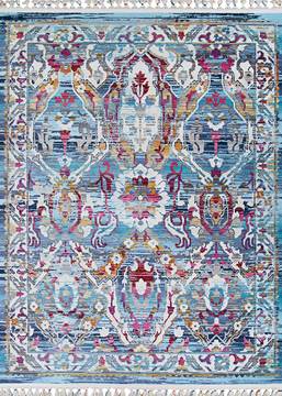 Couristan EVOLUTION Blue Rectangle 5x8 ft Polypropylene Carpet 129018