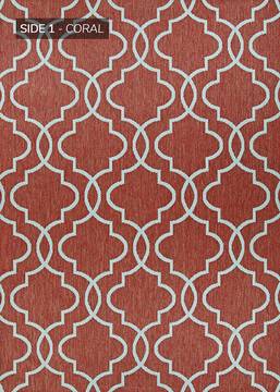 Couristan OUTDURABLE Red Rectangle 9x13 ft Polypropylene Carpet 129135