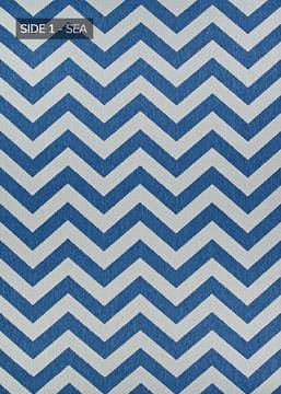 Couristan OUTDURABLE Blue Runner 10 to 12 ft Polypropylene Carpet 129137