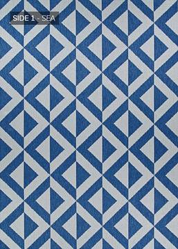 Couristan OUTDURABLE Blue Runner 10 to 12 ft Polypropylene Carpet 129149