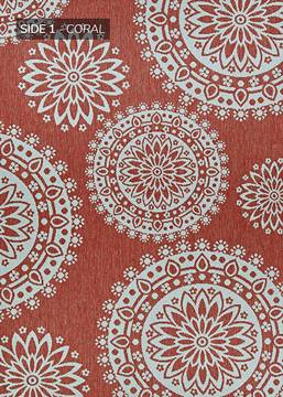 Couristan OUTDURABLE Red Rectangle 2x4 ft Polypropylene Carpet 129157