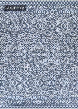 Couristan OUTDURABLE Blue Rectangle 2x4 ft Polypropylene Carpet 129165
