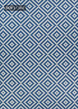 Couristan OUTDURABLE Blue Runner 10 to 12 ft Polypropylene Carpet 129174