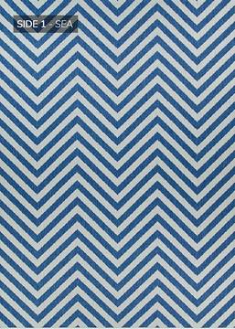 Couristan OUTDURABLE Blue Runner 10 to 12 ft Polypropylene Carpet 129189