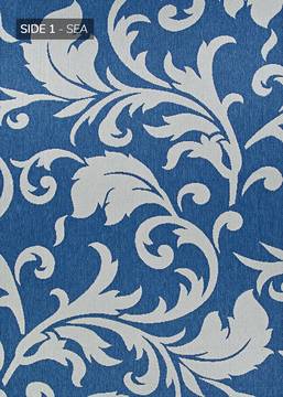 Couristan OUTDURABLE Blue Runner 10 to 12 ft Polypropylene Carpet 129201