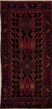 Mussel Multicolor Runner Hand Knotted 4'6" X 9'9"  Area Rug 251-13143