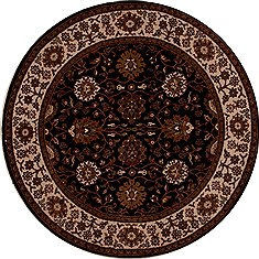 Indian Jaipur Black Round 5 to 6 ft Wool Carpet 13155