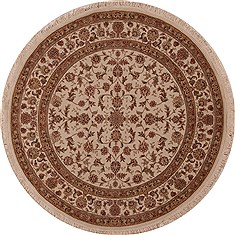 Sino-Persian Beige Round Hand Knotted 6'0" X 6'0"  Area Rug 251-13192