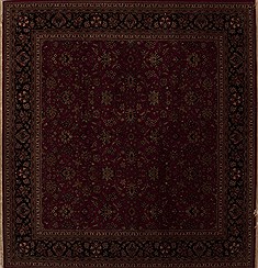 Indian Kashmir Red Square 9 ft and Larger Wool Carpet 13253