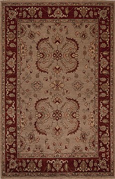 Pakistani Pishavar Grey Rectangle 5x8 ft Wool Carpet 13687