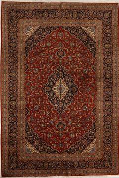Persian Kashan Red Rectangle 7x10 ft Wool Carpet 13845