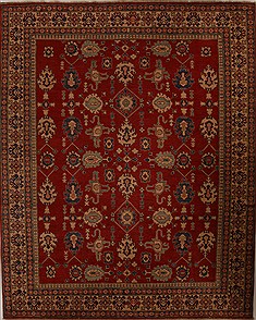 Pakistani Kazak Red Rectangle 10x12 ft Wool Carpet 13902