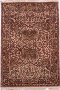 Jaipur Beige Hand Knotted 4'2" X 6'0"  Area Rug 905-132583