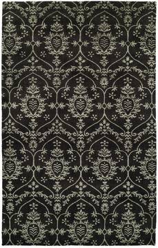 Kalaty GRAMERCY Black Rectangle 8x10 ft Wool and Silkette Carpet 133022