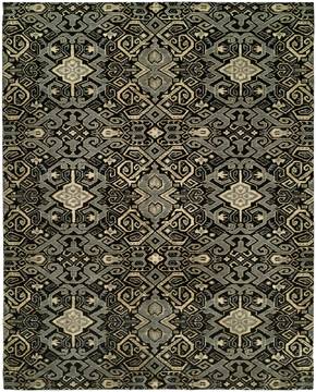 Kalaty GRAMERCY Black Rectangle 8x10 ft Wool and Silkette Carpet 133099