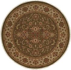 Kalaty SOUMAK Green Round 7 to 8 ft Wool Carpet 134248