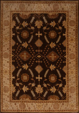 Oushak Brown Hand Knotted 8'11" X 11'11"  Area Rug 301-135864