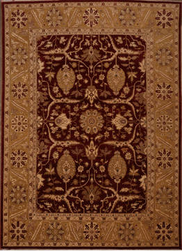 Pishavar Red Hand Knotted 8'11" X 12'0"  Area Rug 301-135886