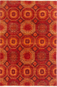 Chobi Red Hand Knotted 5'5" X 8'0"  Area Rug 700-135917
