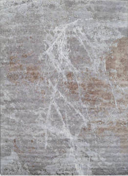 Modern Grey Hand Knotted 8'0" X 10'0"  Area Rug 903-136125