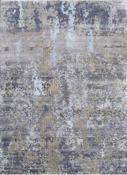 Modern Grey Hand Knotted 8'0" X 10'0"  Area Rug 903-136142