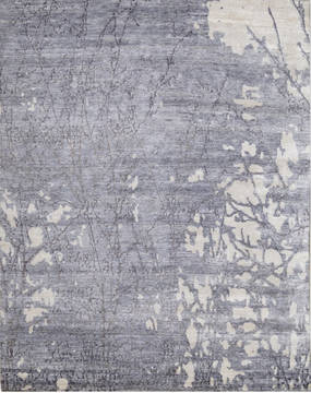 Modern Grey Hand Knotted 8'0" X 10'0"  Area Rug 903-136153