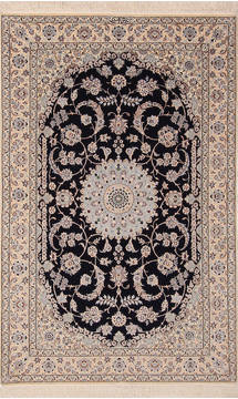 Nain White Hand Knotted 4'1" X 6'5"  Area Rug 254-136203