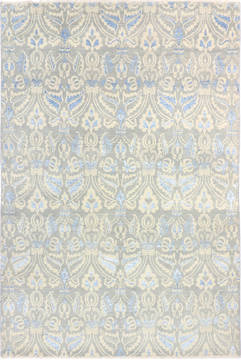 Modern Grey Hand Knotted 5'11" X 8'10"  Area Rug 904-136301