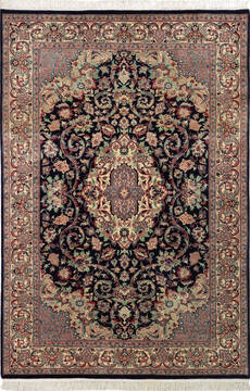 Pak-Persian Blue Hand Knotted 4'7" X 6'10"  Area Rug 700-136375
